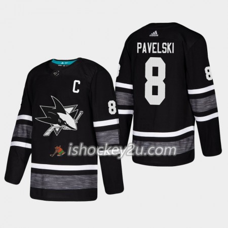 Mænd NHL San Jose Sharks Trøje Joe Pavelski 8 Sort 2019 All-Star Adidas Authentic